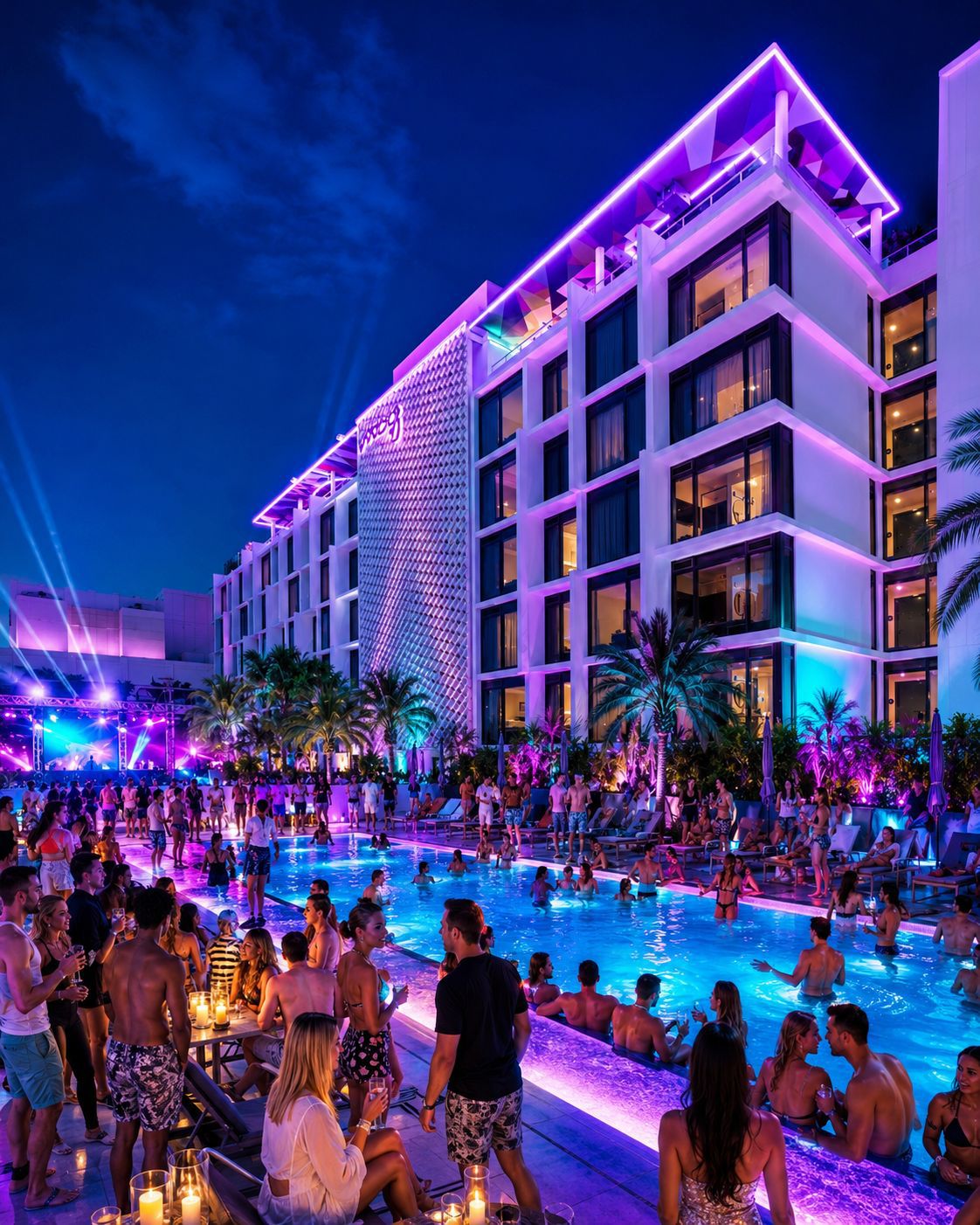 Miami nightclub at night